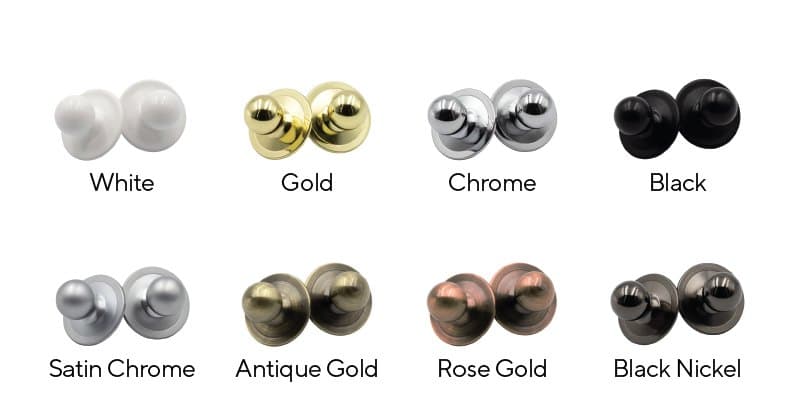 Eight hardware finishes